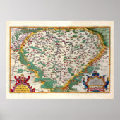 Colorful  Antiek Map of Bohemia Poster (Voorkant)