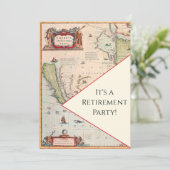 Colorful Antiek Map Retirement Party Kaart (Staand voorkant)