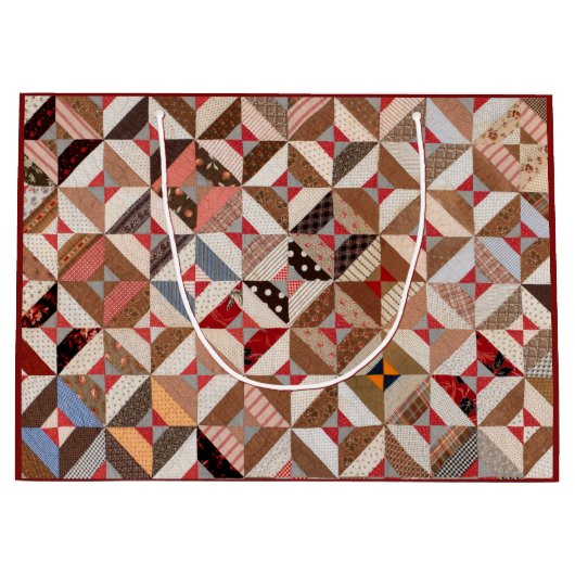 Colorful Antiek Spoolpatroonpatchwork Quilt Groot Cadeauzakje (Voorkant)