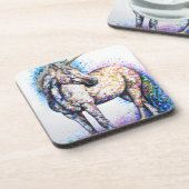Colorful Appaloosa Unicorn Bier Onderzetter (Linkerzijde)