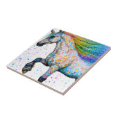 Colorful Appaloosa Unicorn Ceramic Tile Tegeltje (Zijkant)
