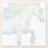 Colorful Appaloosa Unicorn Glazen Onderzetter (Achterkant)