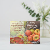 Colorful Apple Basket Personaliseert Thanksgiving  Briefkaart (Staand voorkant)