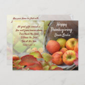 Colorful Apple Basket Personaliseert Thanksgiving  Briefkaart (Voorkant / Achterkant)