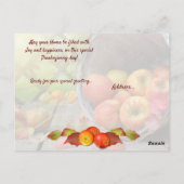 Colorful Apple Basket personaliseert Thanksgiving Briefkaart (Achterkant)