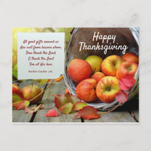 Colorful Apple Basket Thanksgiving Briefkaart