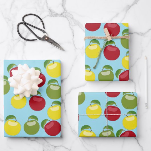 Colorful Apples Patroon Inpakpapier Vel (Voorkant)