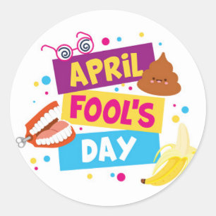 Colorful April Fools Day Sticker
