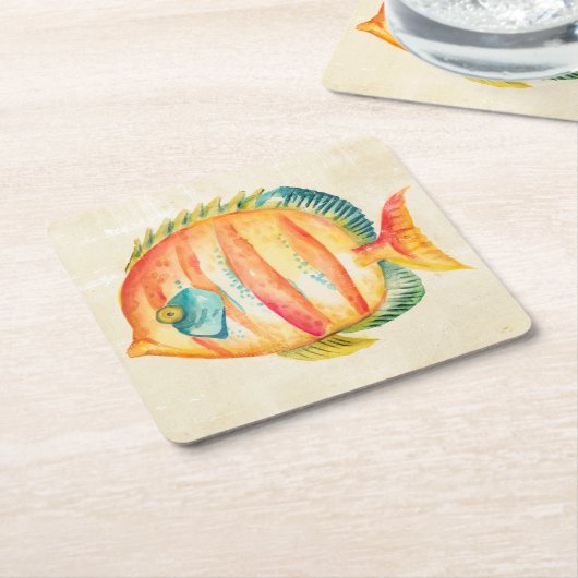 Colorful Aquarium Fish Kartonnen Onderzetters (Schuin)
