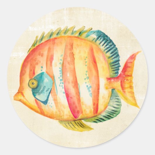 Colorful Aquarium Fish Ronde Sticker (Voorkant)