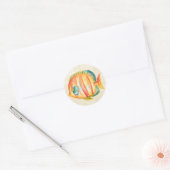 Colorful Aquarium Fish Ronde Sticker (Envelop)