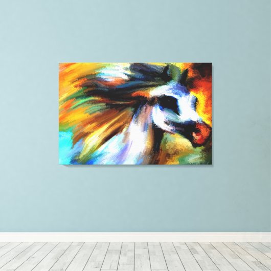 Colorful Arabian Horse Canvas Afdruk (Insitu (Houten vloer))