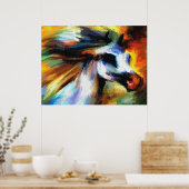 Colorful Arabian Horse Poster (Keuken)