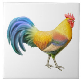 Colorful Ardenner Rooster Tile Tegeltje