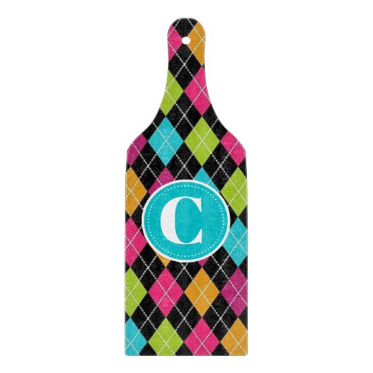 Colorful Argyle Pattern - Aangepast snijvlak Snijplank (Voorkant)