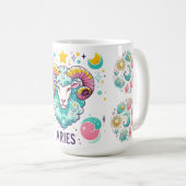 Colorful Aries Zodiac Astrology Sign Koffiemok (Voorkant rechts)