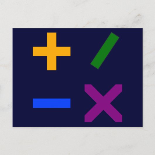 Colorful Arithmetic Symbols Briefkaart (Voorkant)