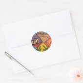 Colorful Arizona Southwest Desert Cactus Ronde Sticker (Envelop)