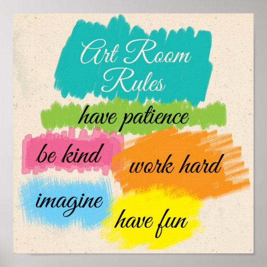 Colorful Art Classroom Rules Poster (Voorkant)