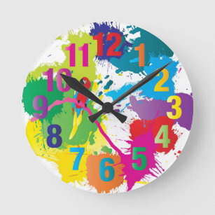 Colorful Art Clock Ronde Klok