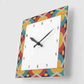 Colorful art deco border vierkante klok (Hoek)