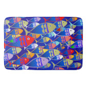 Colorful Art Deco Fish Design Badmat (Voorkant)