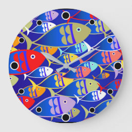 Colorful Art Deco Fish Design Grote Klok