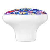 Colorful Art Deco Fish Design Keramische Knop (Zijkant)