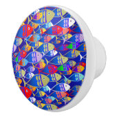 Colorful Art Deco Fish Design Keramische Knop (Rechts)