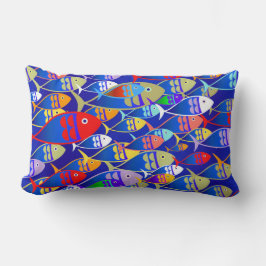 Colorful Art Deco Fish Design Kussen