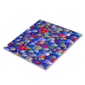 Colorful Art Deco Fish Design Tegeltje (Zijkant)