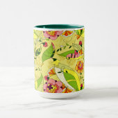 Colorful Art-Deco Floral Collage Mok (Midden)