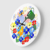 Colorful Art Deco Flower Design Grote Klok (Hoek)