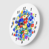 Colorful Art Deco Flowers Grote Klok (Hoek)