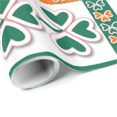 Colorful Art Deco Irish Shamrock Cadeaupapier (Rol Hoek)