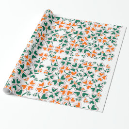 Colorful Art Deco Irish Shamrock Cadeaupapier