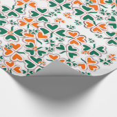 Colorful Art Deco Irish Shamrock Cadeaupapier (Hoek)