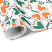Colorful Art Deco Irish Shamrock Cadeaupapier (Rol Hoek)