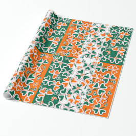 Colorful Art Deco Irish Shamrock Cadeaupapier