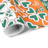 Colorful Art Deco Irish Shamrock Cadeaupapier (Rol Hoek)
