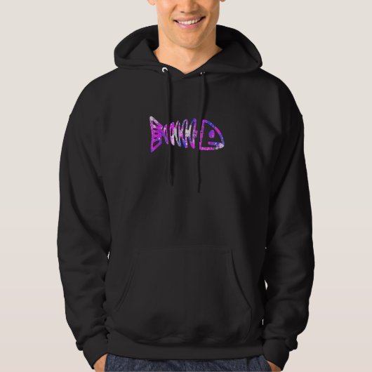 Colorful Art Fish Skeleton Hoodie (Voorkant)