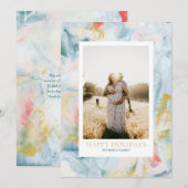 Colorful Art Kerstfeestdag Foto Wenskaart Feestdagenkaart (Voorkant / Achterkant)