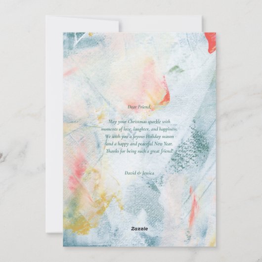 Colorful Art Kerstfeestdag Foto Wenskaart Feestdagenkaart (Achterkant)