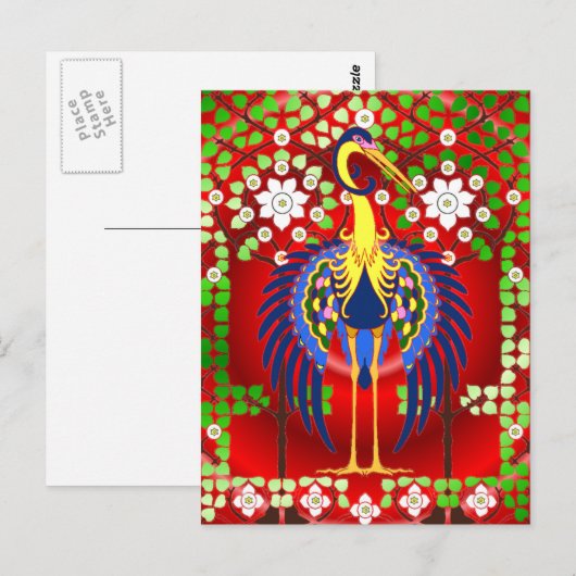 Colorful Art Nouveau Crane Briefkaart (Voorkant / Achterkant)