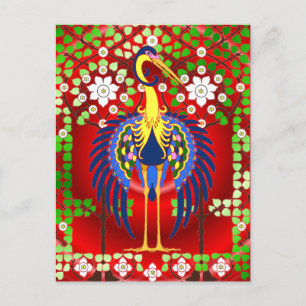 Colorful Art Nouveau Crane Briefkaart