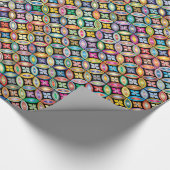 Colorful Art Nouveau Floral Cadeaupapier (Hoek)