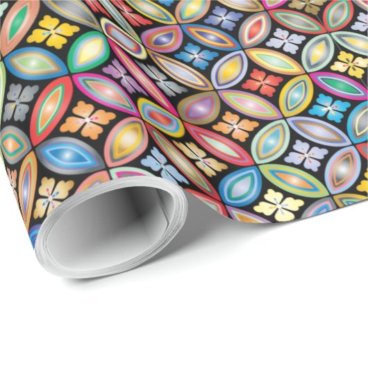 Colorful Art Nouveau Floral Cadeaupapier (Rol Hoek)