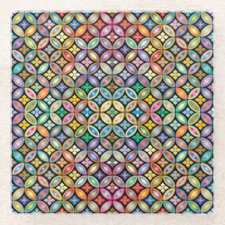 Colorful Art Nouveau Floral Glazen Onderzetter