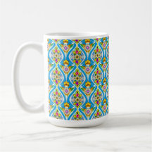 Colorful Art Nouveau Floral Waterverf Pattern Mok