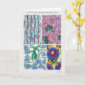 Colorful Art Nouveau Graphic Design Flowers Kaart (Gele Bloem)